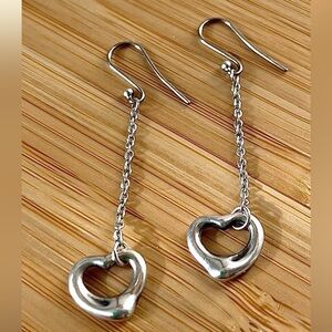 Authentic Tiffany & Co Open Heart Dangle Earrings